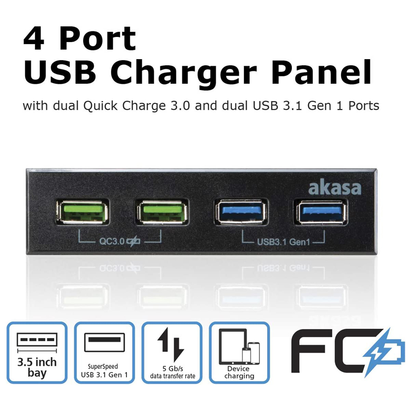 AKASA3.5寸软驱位4口HUB集线器