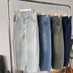 25新品女装中腰气球版型显高显瘦百搭弯刀宽松牛仔裤25051942
