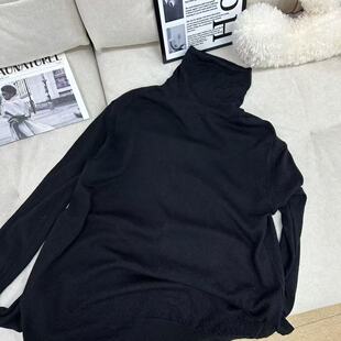 瑕疵 针织毛针织衫秋季黑色针织打底衫网红高领黑色25122343