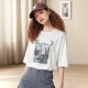 夏季 美式 简约印花圆领宽松百搭T恤爽滑棉料超舒服25082540
