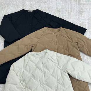 秋冬圆领菱格长款透气防水蓬松百搭休闲保暖蓄热棉服25110850