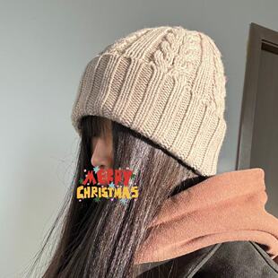 小马刺绣秋冬针织帽休闲风保暖百搭毛线针织帽冷帽25122545