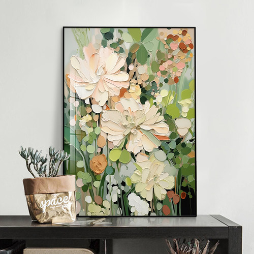 绿色清新桌面摆画抽象餐厅壁画