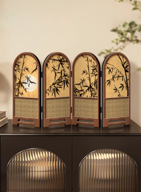 小屏风摆件中古风竹子新款