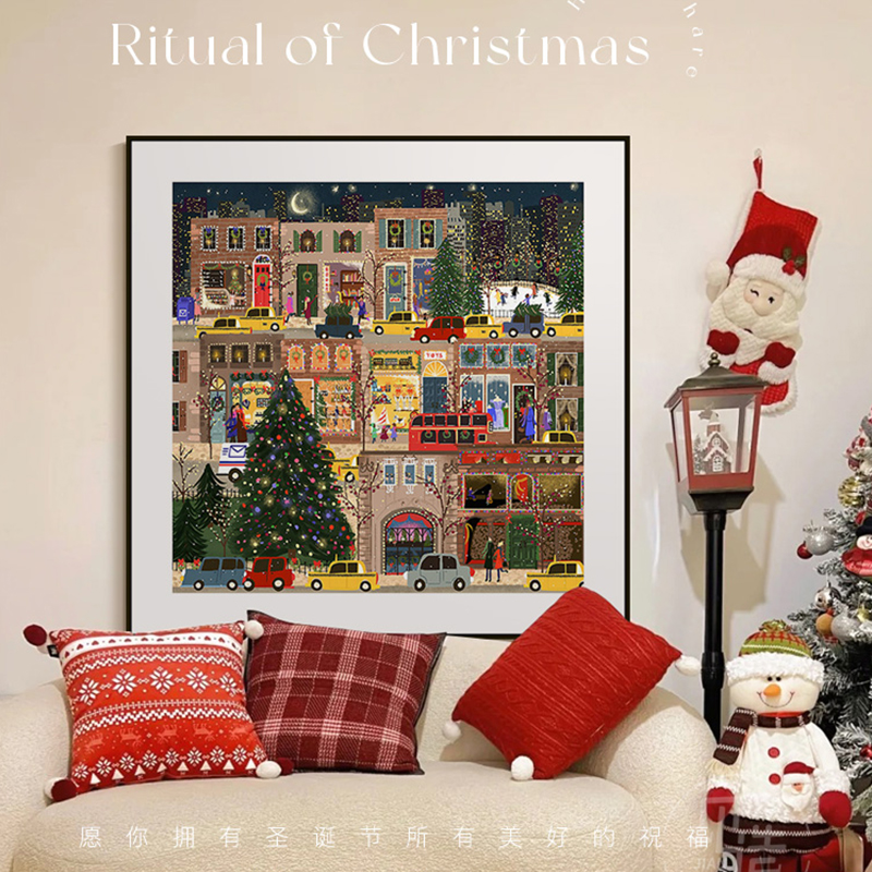 圣诞客厅背景墙装饰画