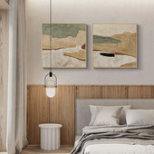 现代轻奢客厅沙发餐厅背景墙装 饰画北欧侘寂抽象挂画卧室床头壁画