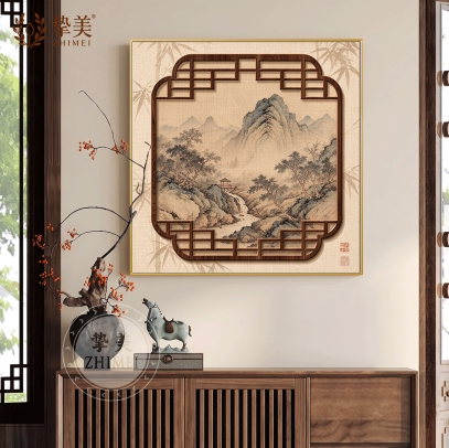 宋代美学禅意风景客厅沙发装饰画