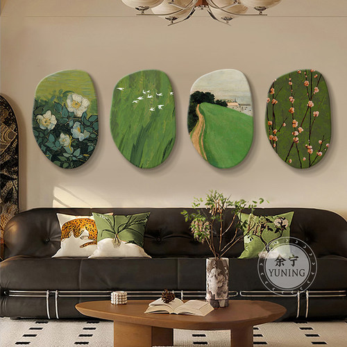 中古风客厅装饰画艺术感挂画组合