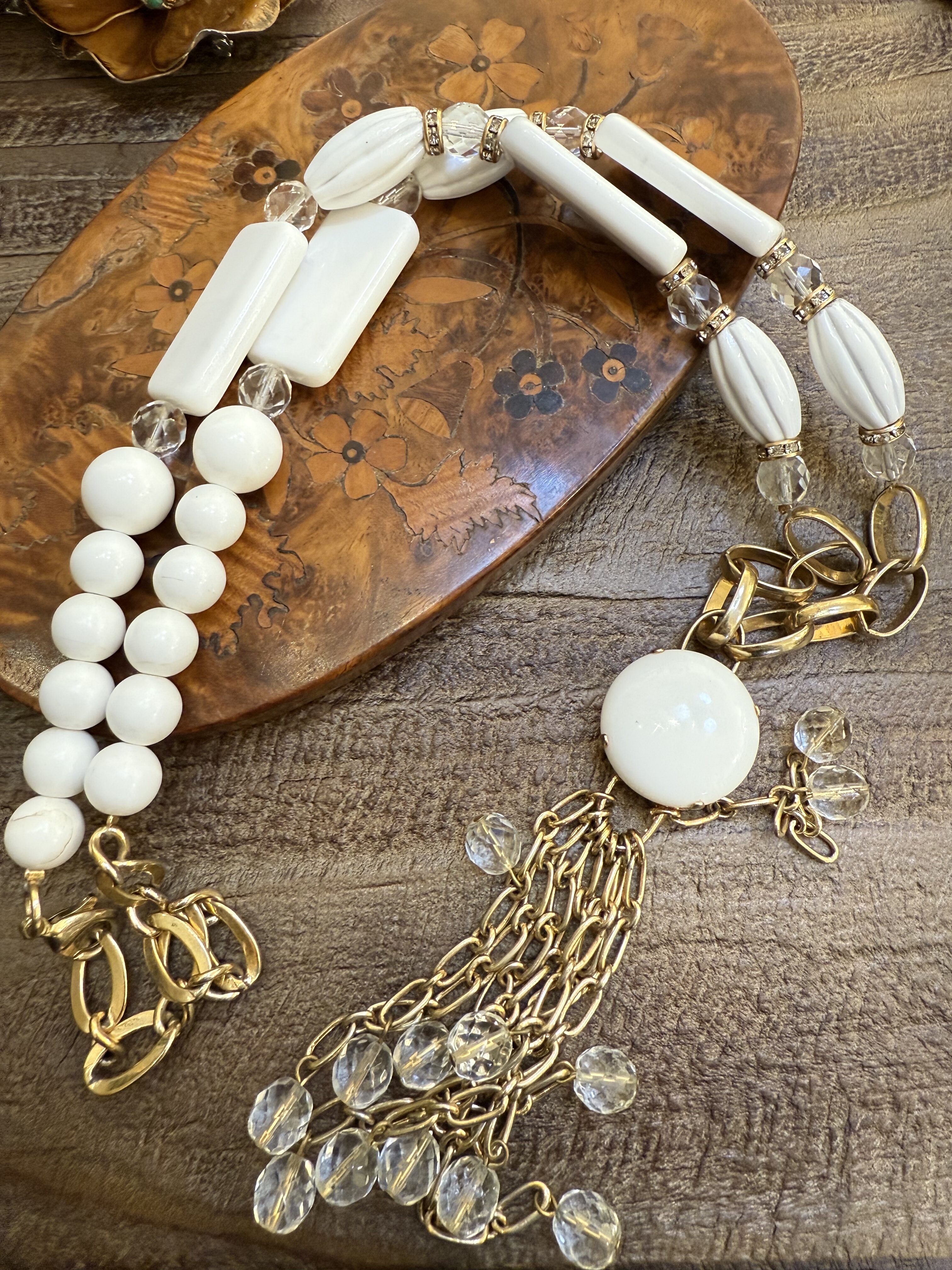 中古默认微瑕不退不换  亚克力琉璃长项链意大利