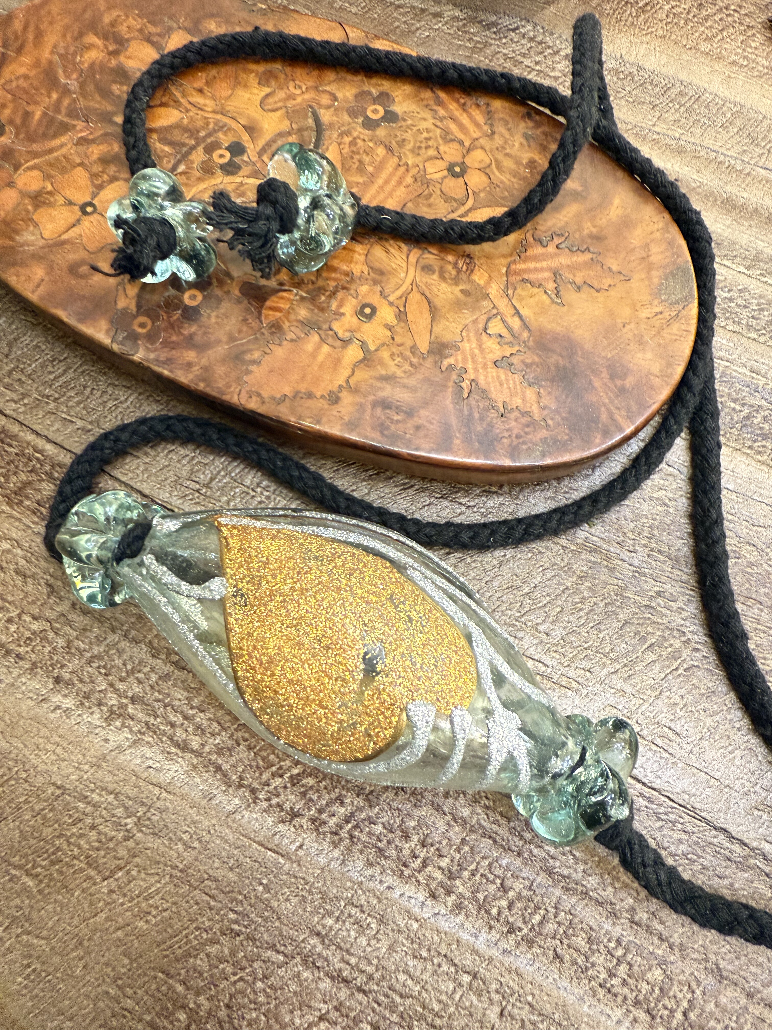 中古默认微瑕不退不换  法产手工超大琉璃项链