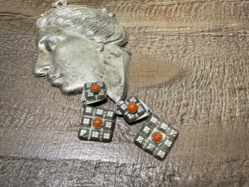 中古默认微瑕不退不换  老银耳夹验银 77.8 意大利