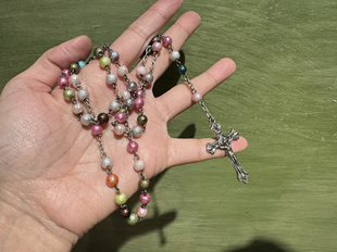 中古不完美不退不换  珠光树脂球球项链  意大利