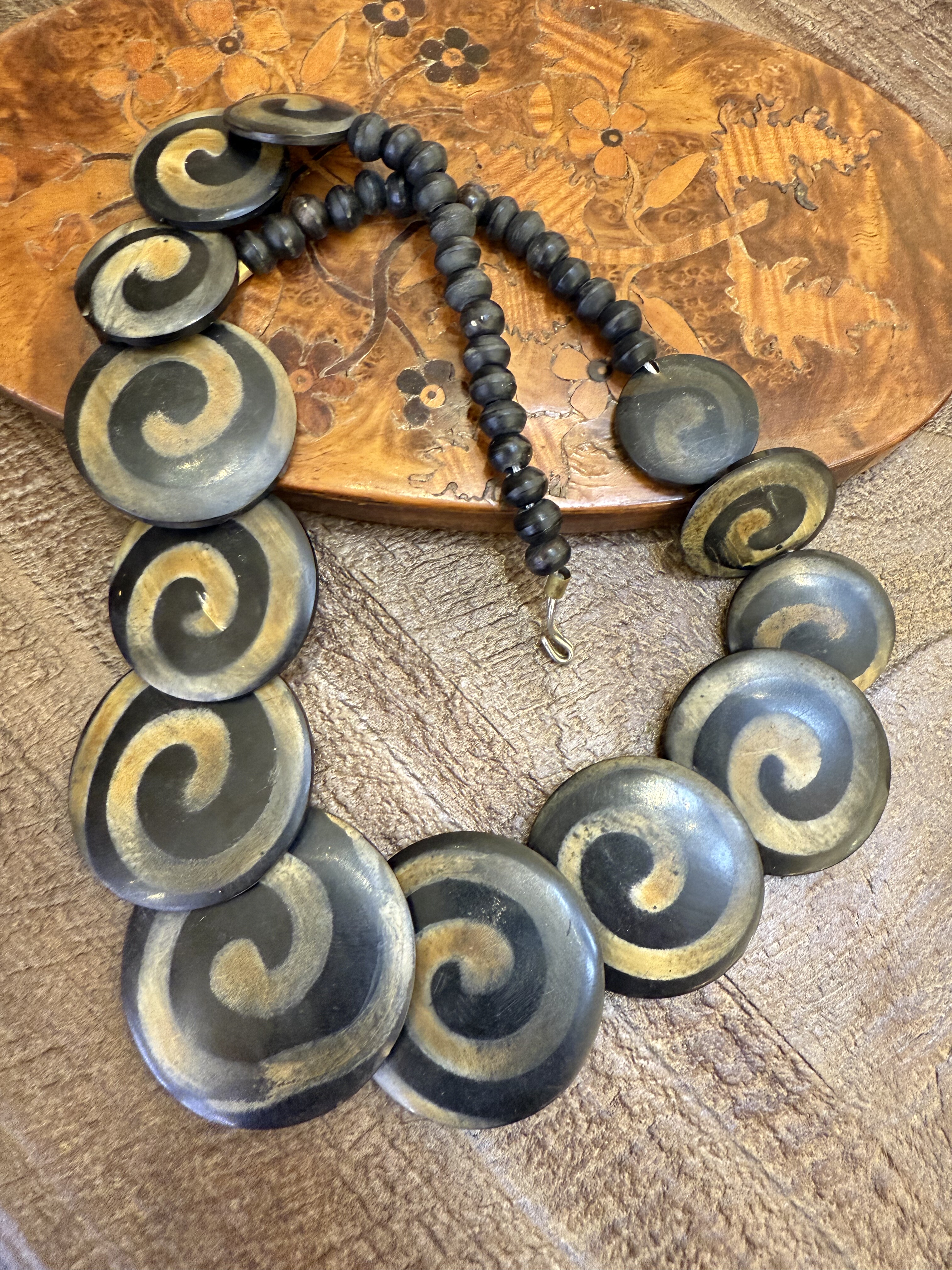 中古默认微瑕不退不换  牛角项链 意大利