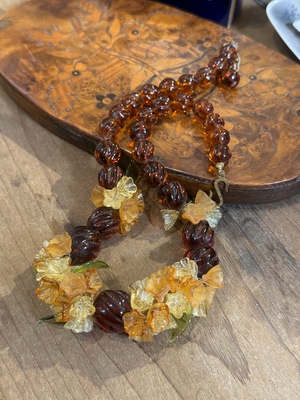 中古不完美不退不换  老琉璃繁花琉璃项链 意大利