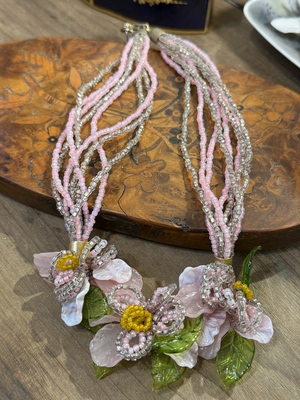 中古默认微瑕不退不换 艺术琉璃项链 意大利