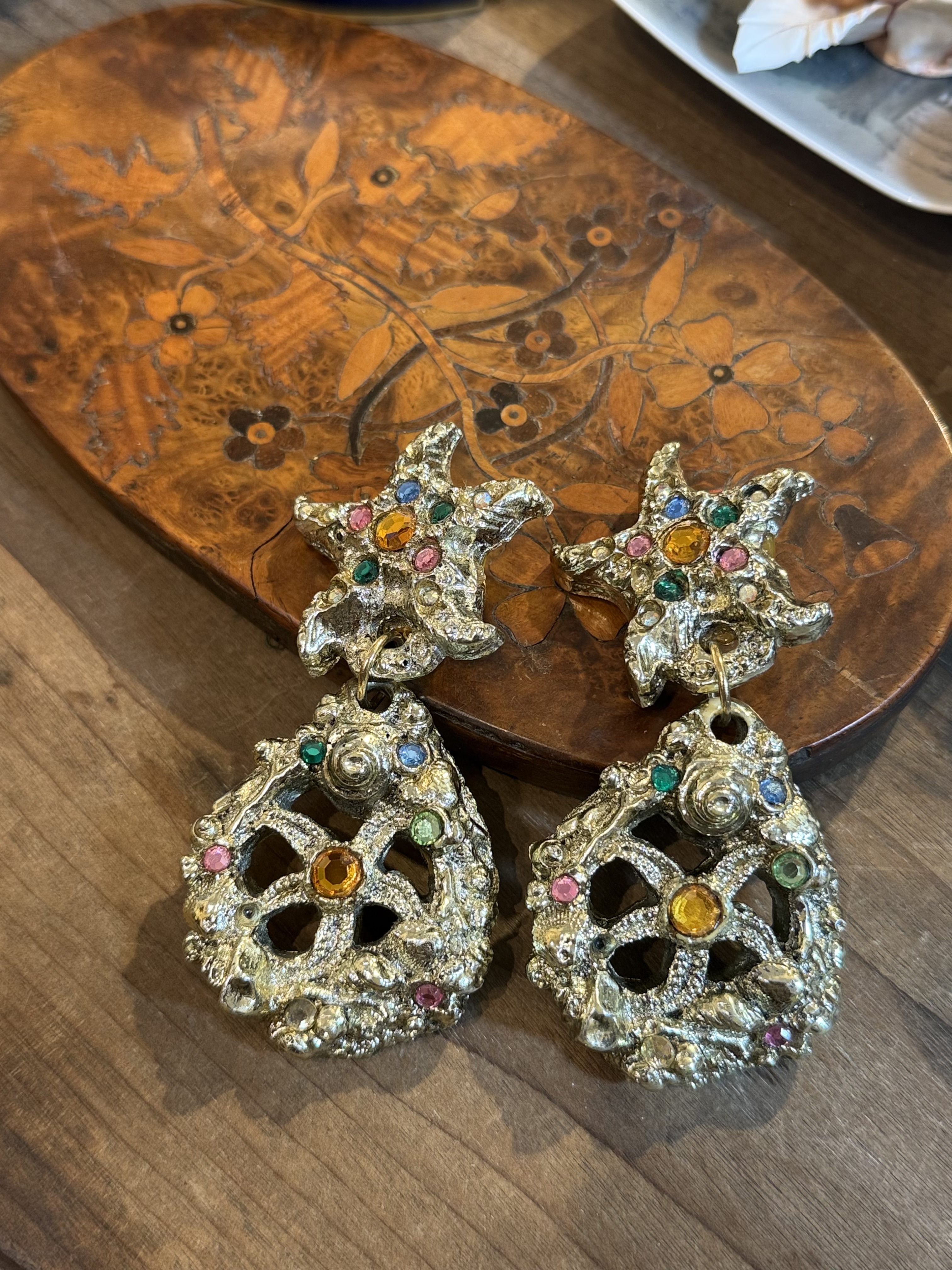 中古不完美不退不换 jacky de g巨大海星耳夹 法产