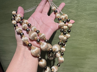 中古不完美不退不换  特价多层纤维球球项链 意大利