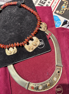 不退不换  意大利bijoux cascio贵牌原石素金项链  意大利