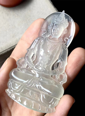 翡翠玉佛观音葫芦如意福瓜豆吊坠花件天然A缅甸1580高冰度母