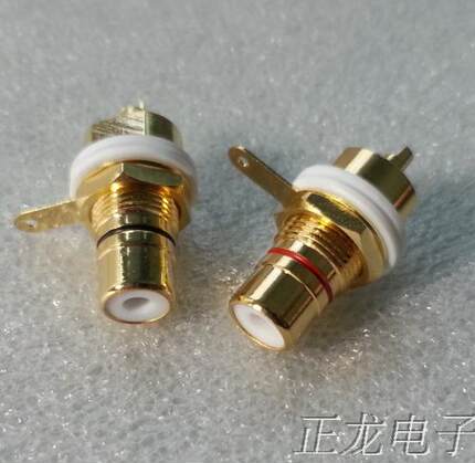 【正龙电子】台产 全铜镀金RCA插座 莲花头莲花插座