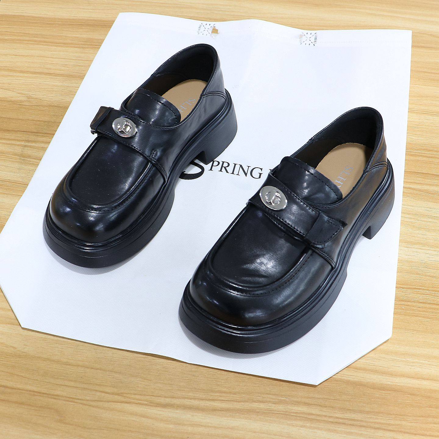 诗路花语女鞋2026春季真皮轻便乐福鞋厚底百搭一脚蹬单鞋91-6050,女鞋,乐福鞋（豆豆鞋）,淘宝优惠券,粉丝福利购,淘宝优惠卷