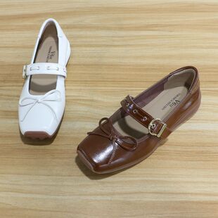 613 诗路花语V6M女鞋 方头蝴蝶结单鞋 复古玛丽珍鞋 1102 2026春法式