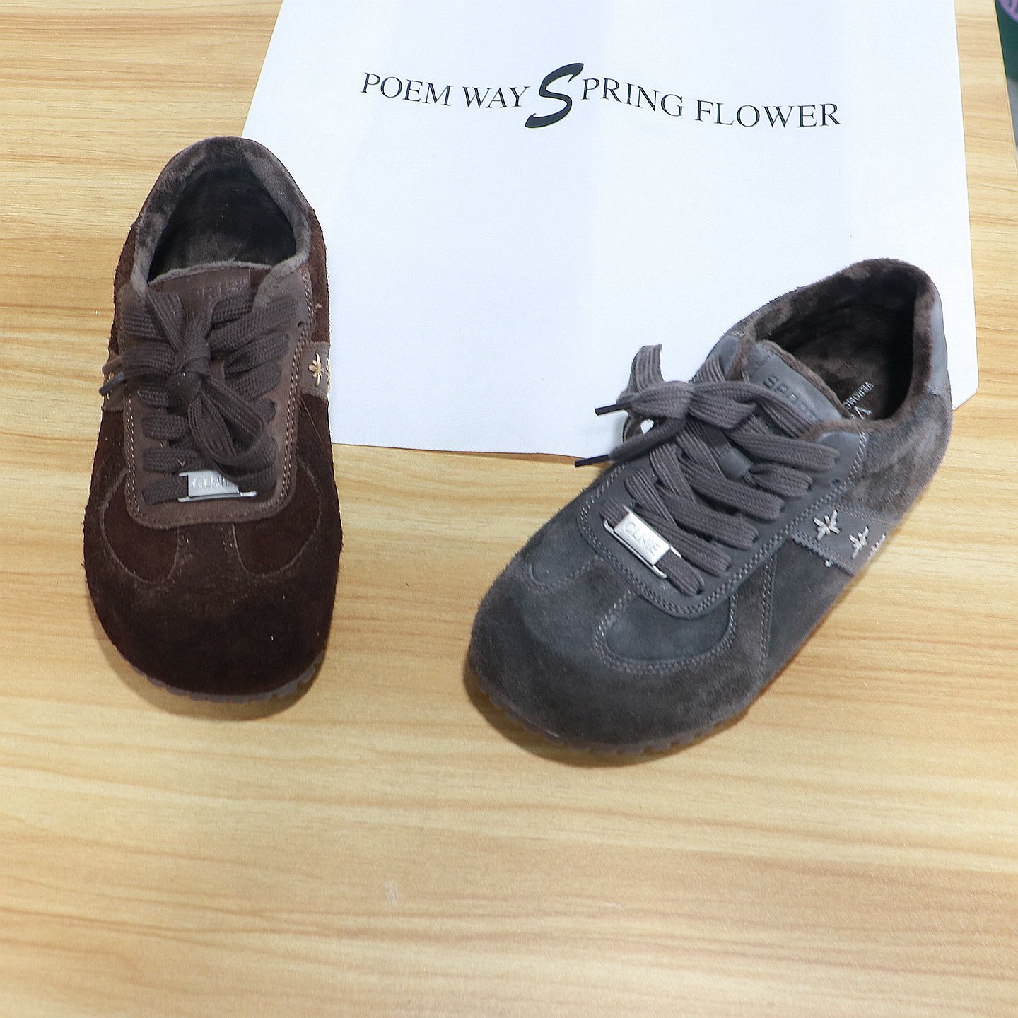 诗路花语V6M女鞋2025加绒德训鞋