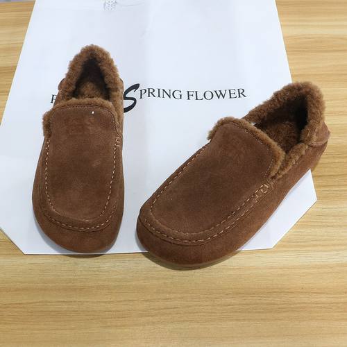 诗路花语女鞋2025冬季加绒乐福鞋