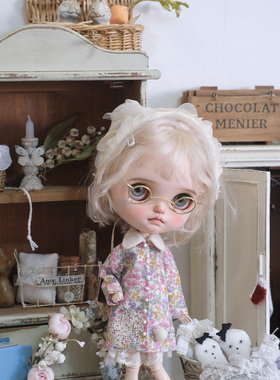Bene doll 1/6娃娃衣服bjd ob24 22古董蕾丝娃衣碎花外套上衣