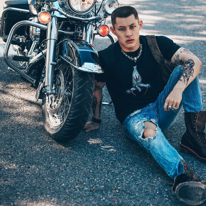 ins欧美潮牌短袖t恤潮流原宿风双手合十祈祷嘻哈宽松oversize潮男