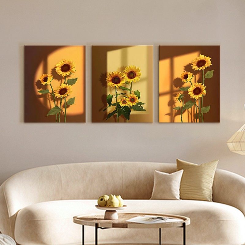 成品带框数字油画diy向日葵挂画入户玄关走廊画油彩装饰画画定制