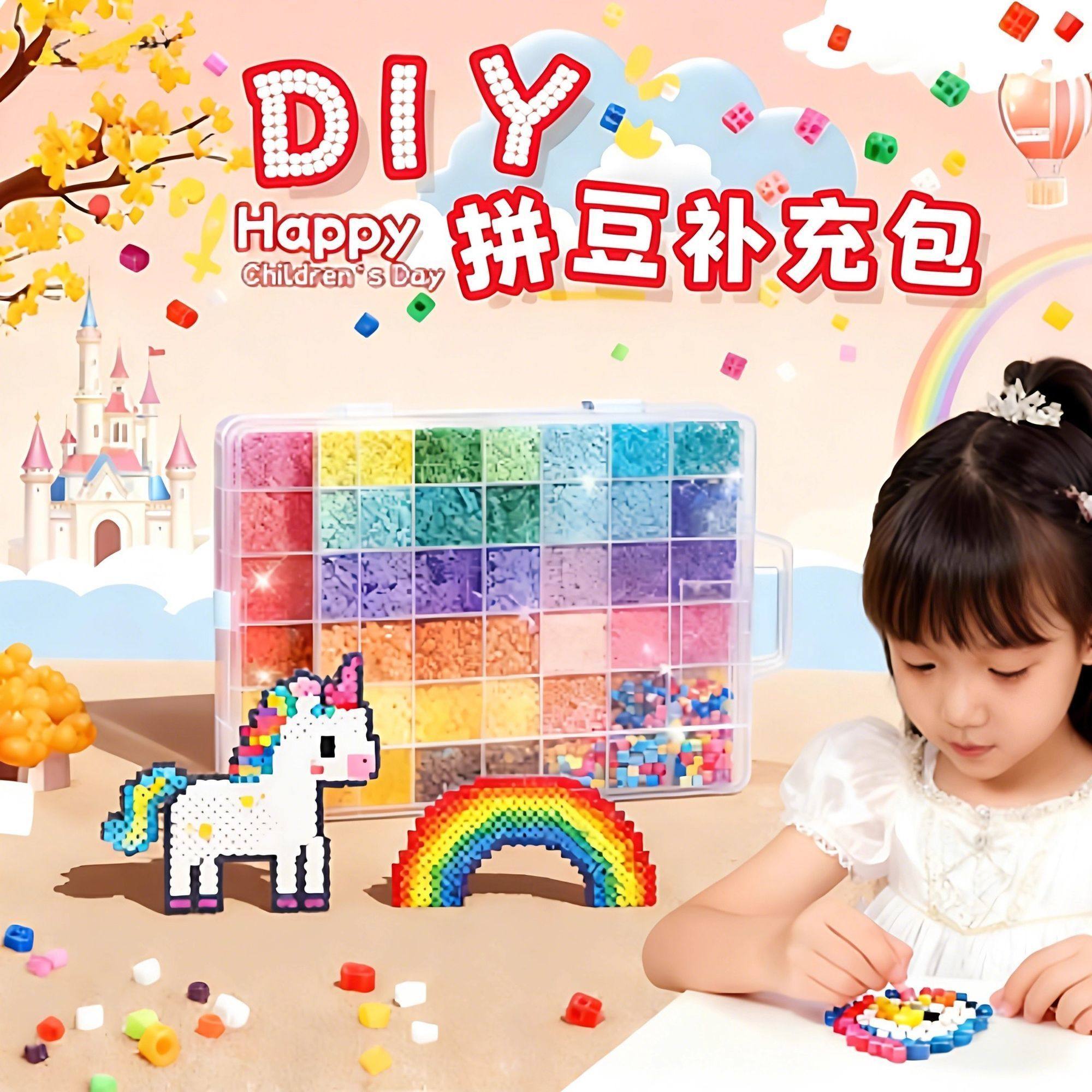 MARD拼豆豆套装手工diy材料包2.6mm融合豆双人网红玩具材料补充包,玩具/童车/益智/积木/模型,拼豆/拼豆工具,淘宝优惠券,粉丝福利购,淘宝优惠卷