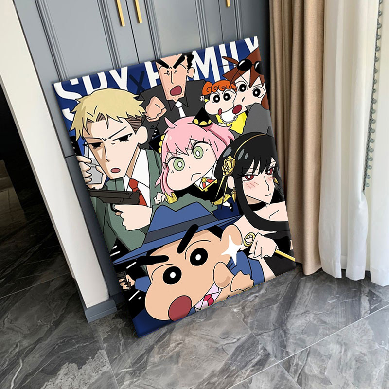 蜡笔小新数字油画diy简单儿童卡通动漫丙烯手工填充绘画油彩画画