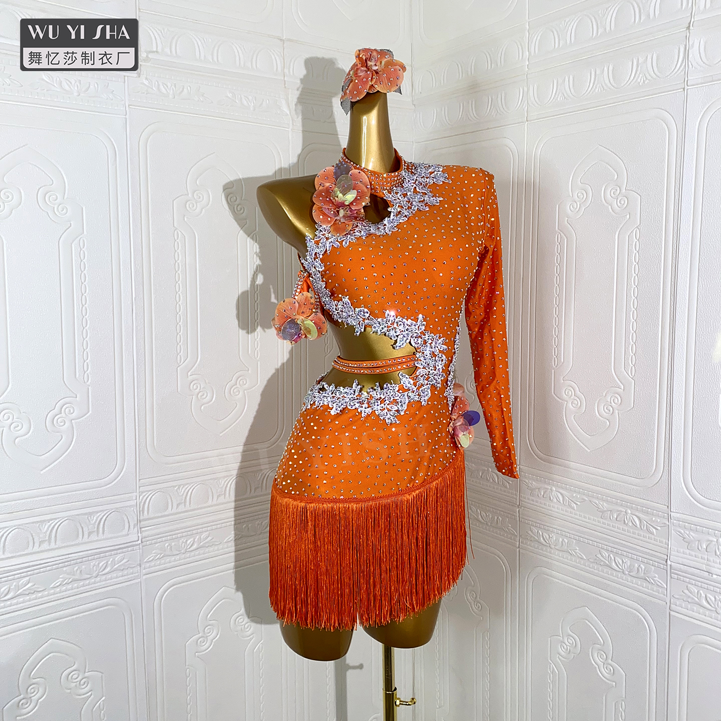 舞忆莎拉丁舞服女舞蹈百搭训练表演比赛专业手工定制 2393