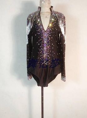 新款男童拉丁舞演出服装黑色儿童比赛服黑池拉丁舞赛服仿奥钻新款