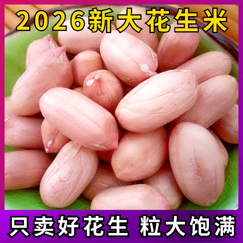 2026新货山东大粒 生 新 花生米5斤农家自产特大新鲜长粒花生仁