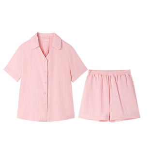 【全棉纱布】全棉时代情侣睡衣男女纯棉夹棉家居服套装26秋冬新款