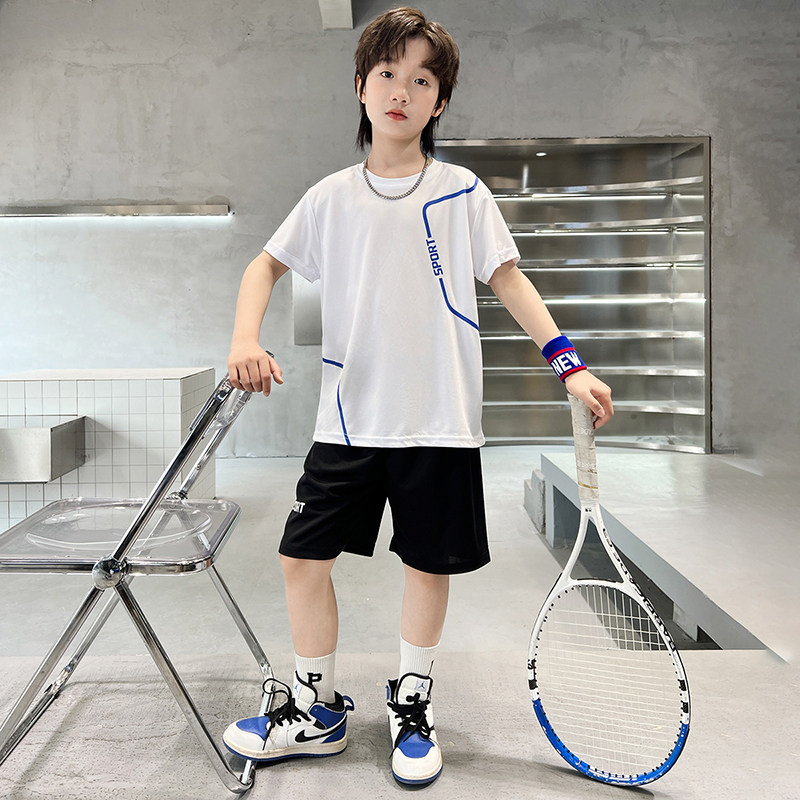 速干透气男童夏装套装2026年新款儿童运动夏季女童薄款冰丝套装