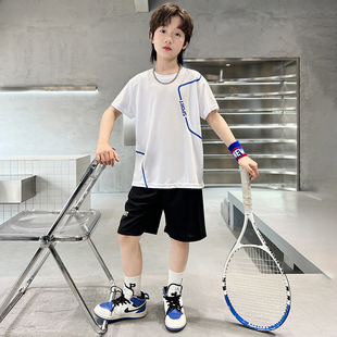 速干透气男童夏装套装2026年新款儿童运动夏季女童薄款冰丝套装
