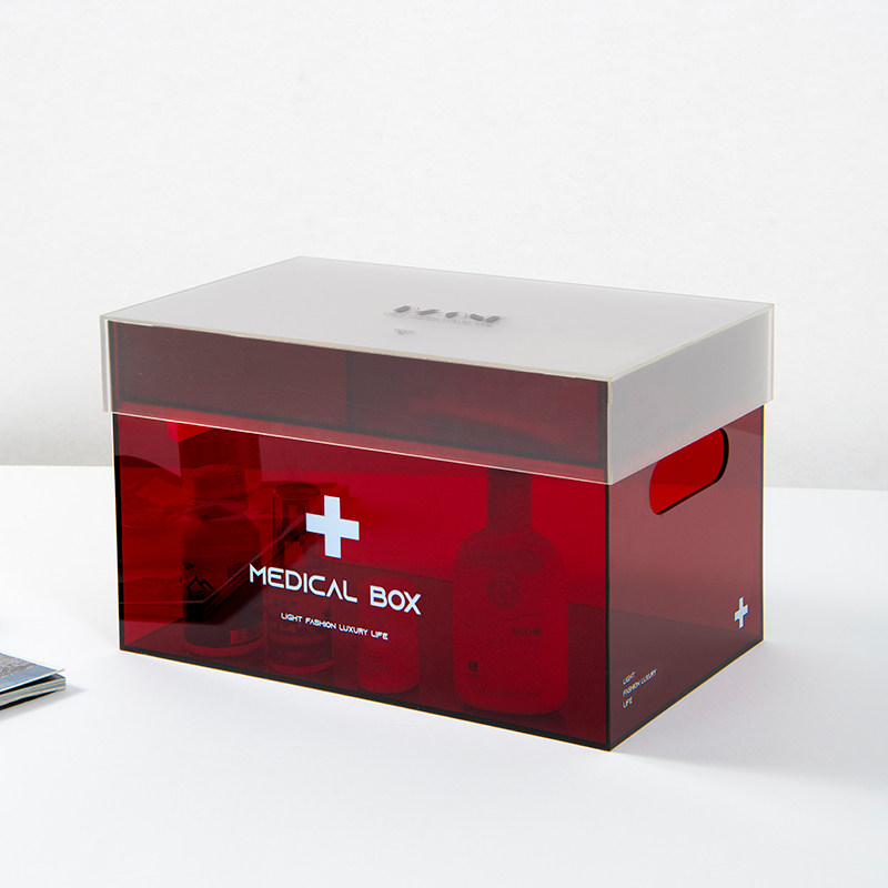 亚克力轻奢有机玻璃医药箱儿童医药用品防尘大容量整理储物收纳盒