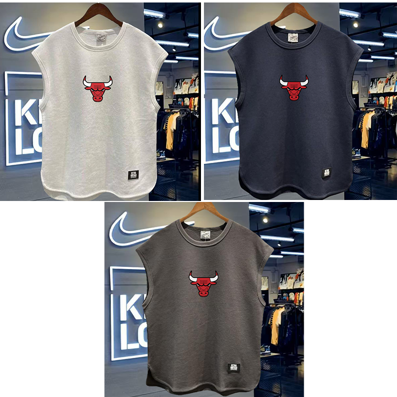 奥莱折扣 /有运费险 / 运动休闲棉背心 / 公牛队球服宽松无袖坎肩,男装,T恤,淘宝优惠券,粉丝福利购,淘宝优惠卷
