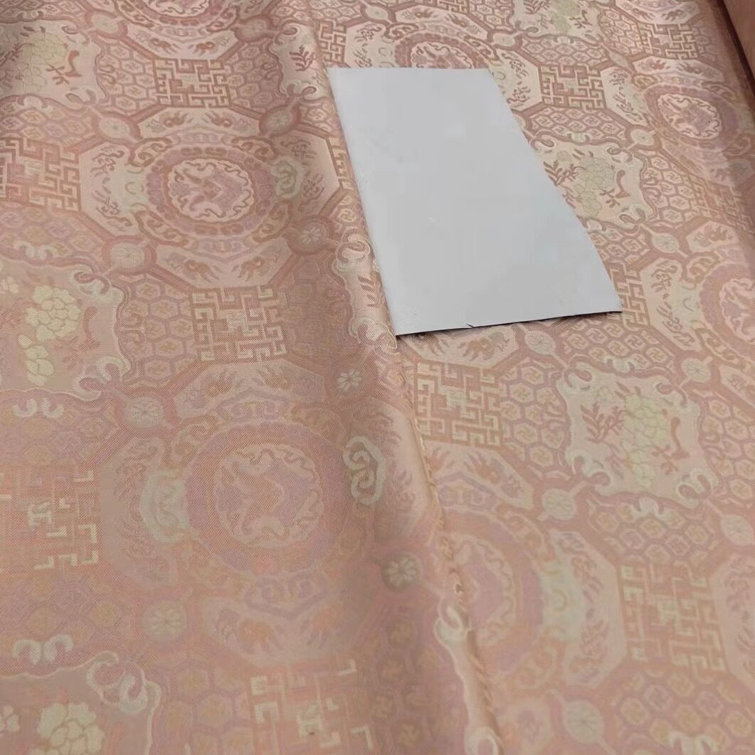 「粉色宝相花」锦罗弥古真丝宋锦面料新中式马甲旗袍衬衫服饰面料