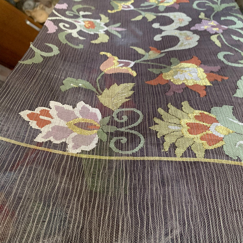 收藏品手工老织物缂丝精美图案中式设计服饰面料非遗产品新品色织