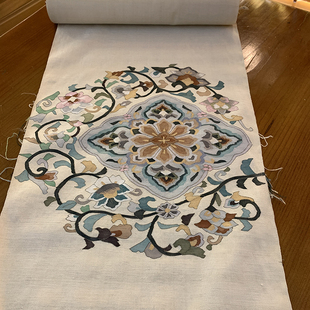 汉服旗袍面料精美花色非遗品 手工桑蚕丝老织物收藏品缂丝小带中式