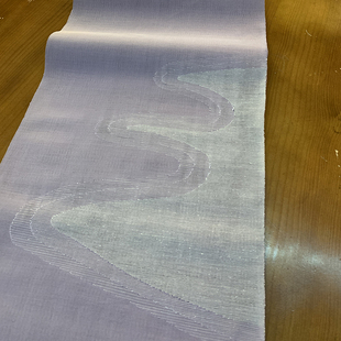 汉服旗袍面料精美花色非遗品 手工桑蚕丝老织物紫色缂丝小带中式