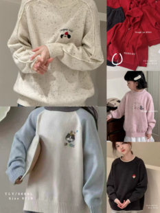 样衣挂板童乐鱼品牌2025秋冬新款女童韩版休闲中大童加厚加绒毛衣