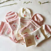 步旺都女士人中筒半网运动款 新品 春秋夏天季 舒适透气卡通袜子