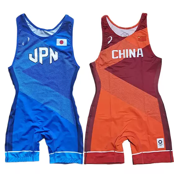 Badiace Japanese Team Men's Wrestling Suit One-Piece Elastic Fitness Weightlifting Suit with Printable Logo