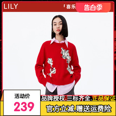 【龙年限定】LILY2024春新款女绵羊毛复古通勤休闲针织衫套头毛衣