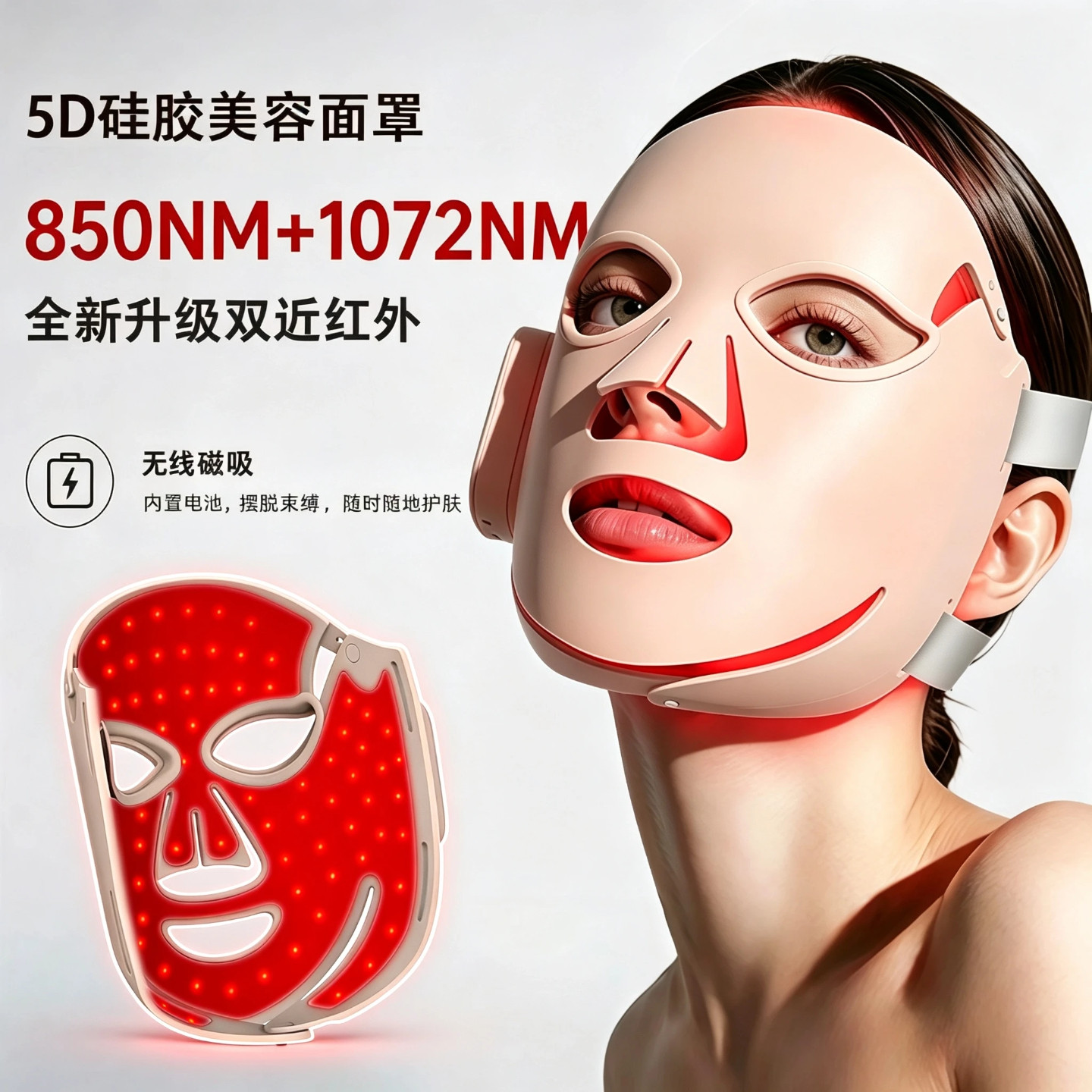 淡化皱纹祛痘美白抗衰红蓝美容仪图片